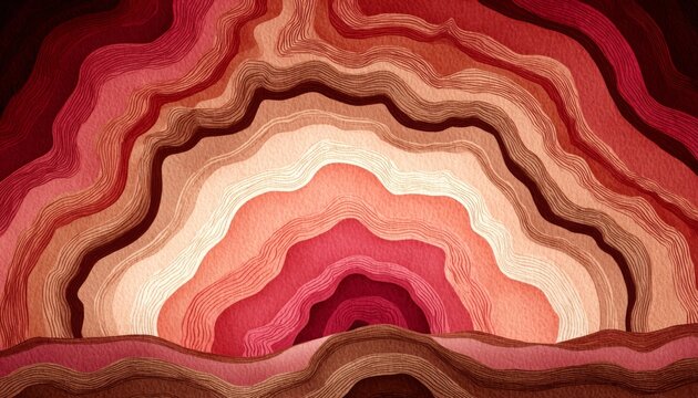 Abstract red and brown layered wave pattern design