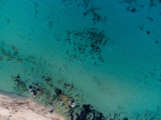 Aerial view of Monti Russu and Lu Littaroni beaches