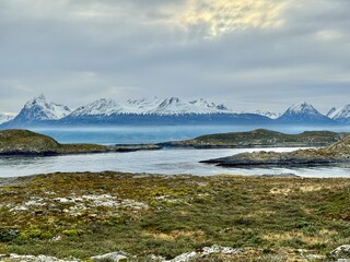 lake and mountains