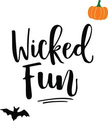 Fototapeta premium Wicked fun halloween celebration with spooky bat and pumpkin decoration vector