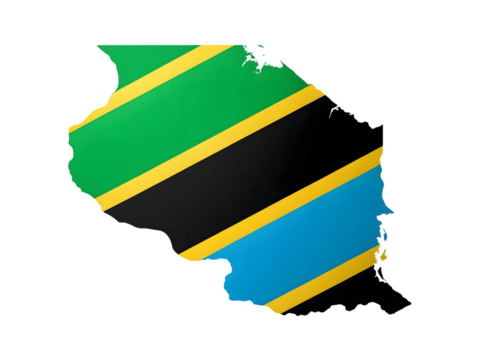 The map of tanzania is isolated on transparent background