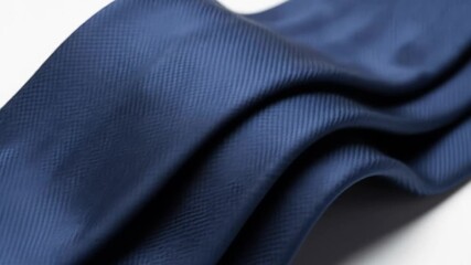 Smooth navy blue silk fabric draped elegantly on surface - Powered by Adobe