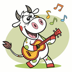 Cow Playing Guitar 1