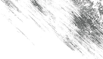 Abstract grunge texture with diagonal lines and scratches, Monochrome texture composed of irregular graphic elements. Distressed uneven vector design on transparent background.