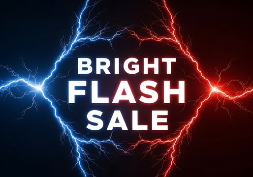 Bright Flash Sale Promotion with Electric Lightning.