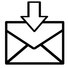 Email Receive Icon Line Art Illustration – Simple Notification and Contact Symbol