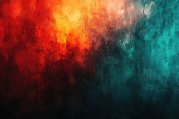 Fototapeta premium Abstract Gradient Grunge Texture Background abstract background texture gradient grunge color colorful blend orange red teal blue dark dramatic atmospheric distressed paint wall surface design overlay