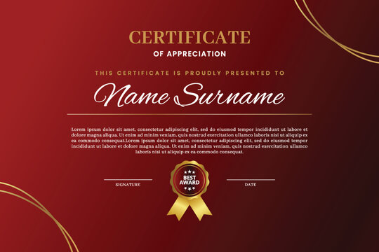 Modern employee of the month appreciation certificate