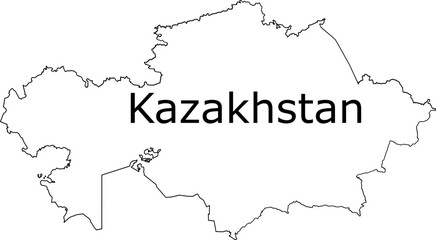 Kazakhstan Map Design with National Flag