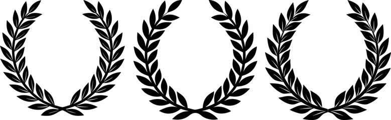 Laurel wreath set, Set of laurel wreath, laurel wreath collection, Vector of laurel wreath, laurel wreath silhouette, laurel wreath isolated on white background