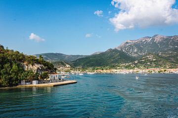 Obraz premium view of the sea and mountains in Greece
