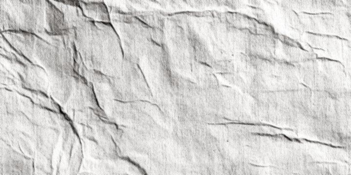 halftone crumpled old paper texture overlay.Monochrome vintage abstract wrinkled paper background.