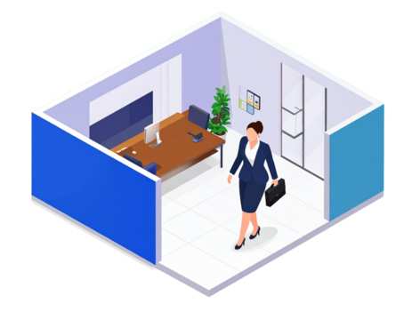 Business success flat isometric concept.  