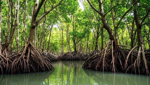 Lush mangrove forest waterway (1)