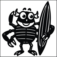 A whimsical cartoon illustration of a friendly ladybug, a happy caterpillar, and a cute frog in