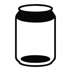 Isolated empty transparent glass jar with a lid vector illustration