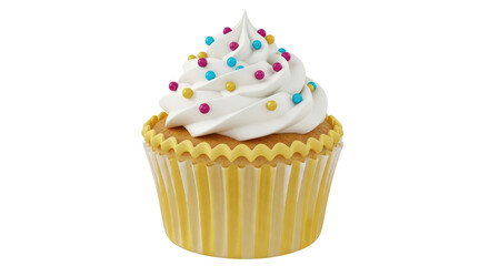 Isolated Cupcake with Sprinkles