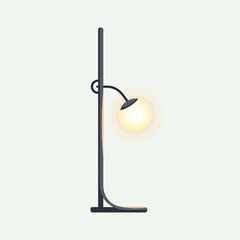 Modern floor lamp with a single glowing orb light.