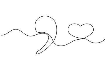 Fototapeta premium Quotes mark continuous one line abstract drawing isolated minimalist outline vector illustration design 