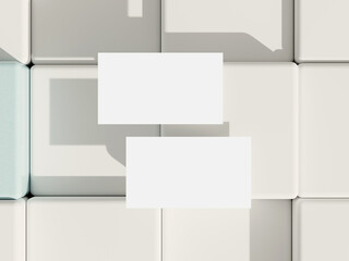 Modern two business cards mockup with soft shadows