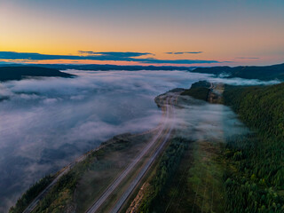 sunrise over the lake