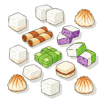 Deliciously colorful assortment of Filipino desserts for your creative projects and sweet cravings