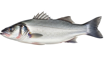 Isolated European Seabass Fish