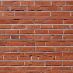 Obraz premium Closeup of a vibrant red brick wall, showcasing its texture, pattern, and construction, perfect for backgrounds, textures, and architectural design projects