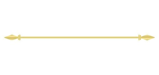 Decorative gold line isolated on transparent background. Horizontal luxury golden divider border line. Dividing line, Decorative bar, Simple design elements. PNG