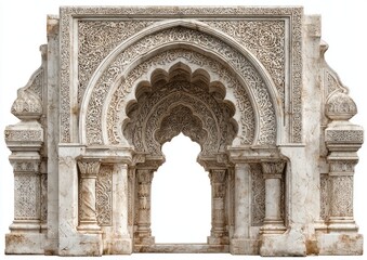 Obraz premium Ornate stone archway, detailed carvings, Islamic design
