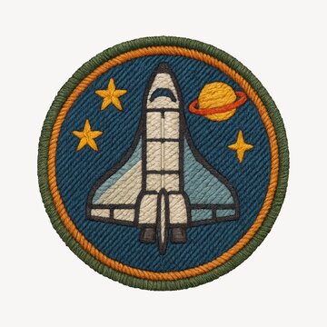 Space-themed embroidered patch