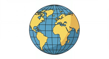 Cartoon world globe illustration educational graphic design