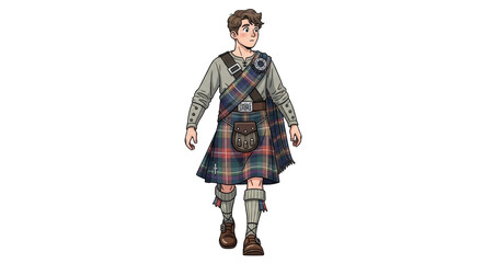Isolated Man in Kilt