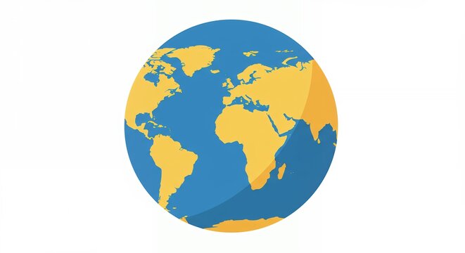Flat design earth globe illustration