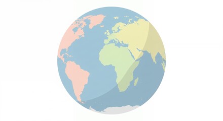 Obraz premium Pastel colors global world map illustration