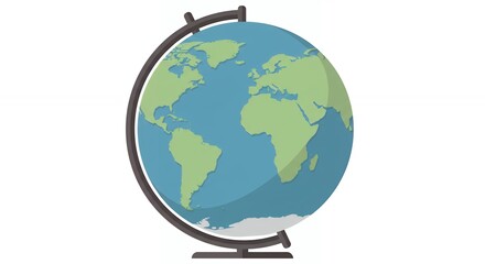 Simple flat world globe illustration