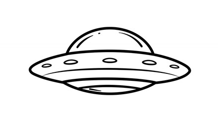 Simple flying saucer illustration graphic