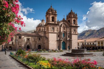 Cusco Cathedral in Peru. Majestic South American Cathedral in Cuzco
