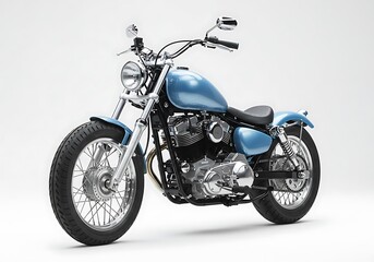 Obraz premium Light blue motorcycle studio shot