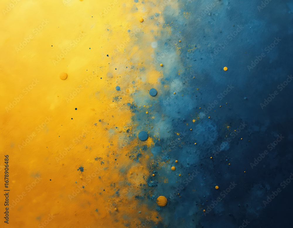 Aufkleber abstract illustration features textured background transitioning from vibrant yellow to deep blue. s