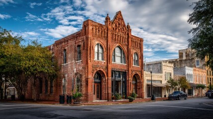 Fototapeta premium Downtown Pensacola Architecture: Historic Building with Old Florida Charm