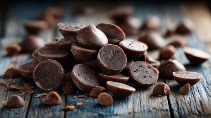 Close-up detail of chocolate chips and baking texture in natural light Image 4K UHD