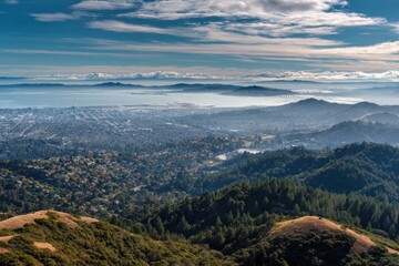 Fototapeta premium East Bay California Views from Vollmer Peak in Autumn