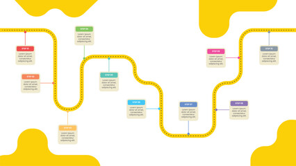 Journey Roadmap Infographic Design with 10 Steps