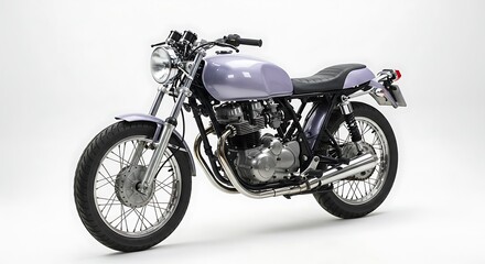 Fototapeta premium Purple motorcycle profile studio shot