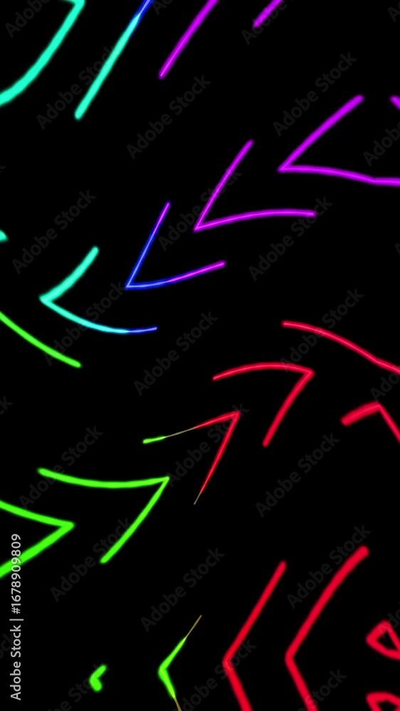 Poster neon glowing dash wave animation on black backdrop. smooth and energetic motion design for tech, sci