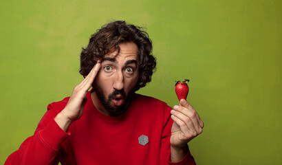 young adult bearded man with a strawberry
