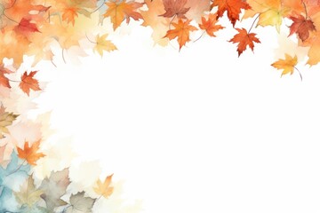 Autumn leaves top border maple plant leaf.