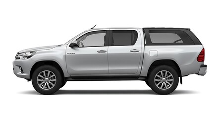 Fototapeta premium Silver pickup truck profile