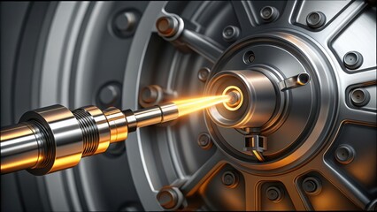 Precision Nozzle Injecting Hydrogen into Fuel Chamber for Performance